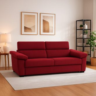 Dmora Sof&aacute; Fijo 2 Plazas Gorreto, Desenfundable, Hidr&oacute;fugo, Fabricado En Italia, Lavable, 205x95x100h Cm Rojo