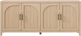 Walker Edison Modern 70In Reeded Sideboard With Arched Doors