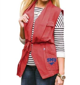 Gameday Couture Smu Logo Drawstring Vest In Red