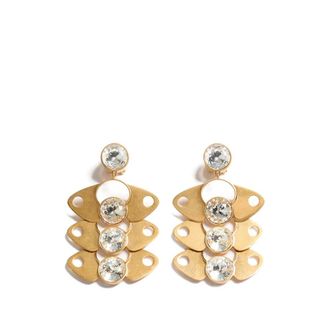 Valentino Garavani Crystal Embellished Pierced Earrings - female - Valentino Garavani - Earrings - Multicolor - ONE SIZE - Accessories