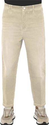 Cycle Chino Over Cropped Old Died Straight Jeans - Heren - Regular Fit Jeans - Beige - W33 - Polyester - Jeans
