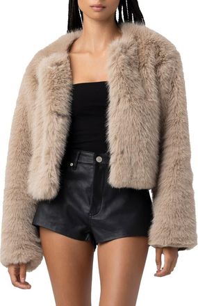 Blank NYC Faux Fur Crop Jacket in Prime Asset at Nordstrom, Size Medium