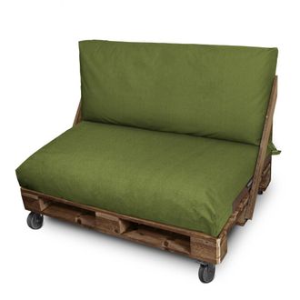 Happers Happers - Set De Cojines Para Palets Asiento 120x80x20 + Respaldo 120x45x25 Verde Naylim Mate