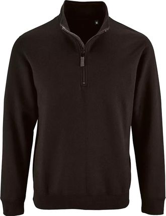 SOLS Heren Stan Contrast Zip Neck Sweatshirt (Zwart)