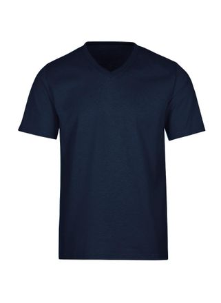 Trigema T-Shirt TRIGEMA TRIGEMA V-Shirt DELUXE Baumwolle, Herren, Gr. 4XL, blau (navy), 100% Baumwolle, Basic, Shirts T-Shirt
