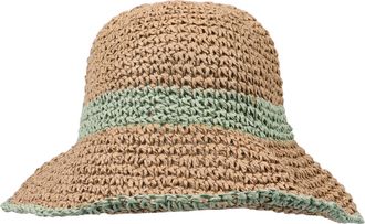 Capelli Strohhut CAPELLI NEW YORK, Damen, taupe, gr&uuml;n, Stroh, H&uuml;te Strohhut, mit zweifarbiger Optik