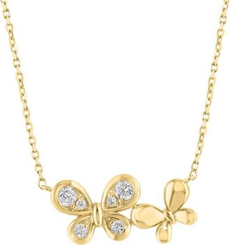 Effy Diamond Butterfly Pendant Necklace in Gold at Nordstrom Rack, Size 18