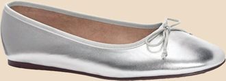 Chinese Laundry Audrey Ballet Leather Flat In Metallic Silver