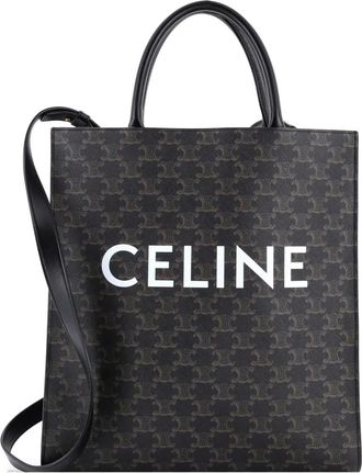 Celine Vertical Cabas Triomphe Coated Canvas Medium tote bag - Zwart
