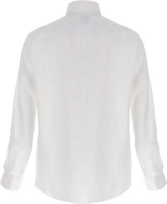 Brunello Cucinelli Mens White Linen Blouse