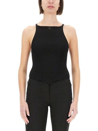 Courr&egrave;ges Fitted Ribbed Tank Top With High Neckline