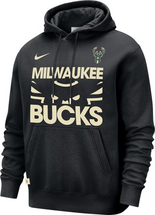 Nike Milwaukee Bucks Club Courtside Nike Mens NBA Pullover Hoodie in Black | FZ7696-010