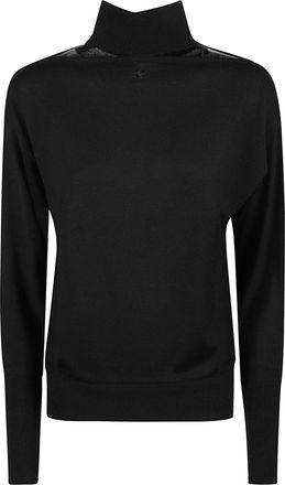 Courr&egrave;ges Fitted Merino Wool Turtleneck Sweater