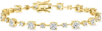Ross-Simons CZ Station Bracelet in 18kt Gold Over Sterling