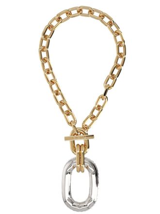 Paco Rabanne Gold Xl Link Rectangular Toggle Necklace