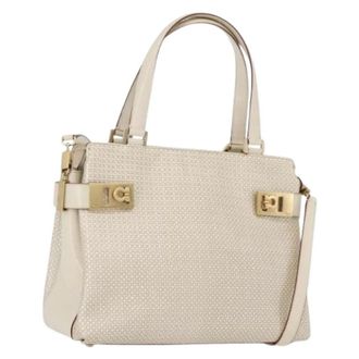 Ferragamo Pre-owned Handbags, female, Beige, Size: ONE SIZE Pre-owned Handbag