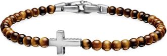 David Yurman Bracciale Spiritual Beads Cross Station in argento sterling (4mm)