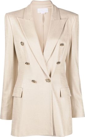 Genny Giacca double-breasted blazer - women - Spandex/Elastane/Acetate/Viscose/Spandex/Elastane/Silk - 44 - Neutrals