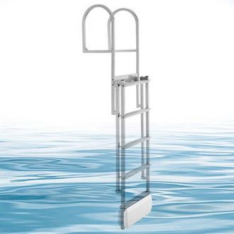 OEM Escalera De Muelle Capacidad De 227 Kg Con 5 Pelda&ntilde;os Antideslizantes, Pasamanos, Escalera Retr&aacute;ctil De Aluminio Con Elevaci&oacute;n Autom&aacute;tica Para Piscina