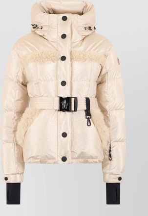Moncler padded ski jacket mondim hood shearling