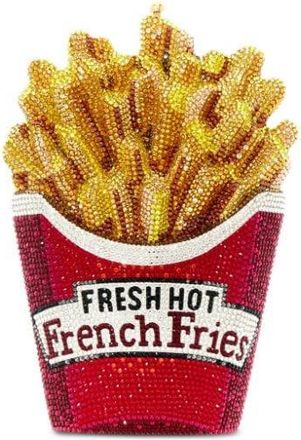 Judith Leiber French Fries crystal-embellished clutch - women - Crystal - OS - Yellow