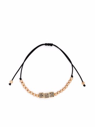 Anil Arjandas Bracciale con perline in oro rosa 18kt e diamanti