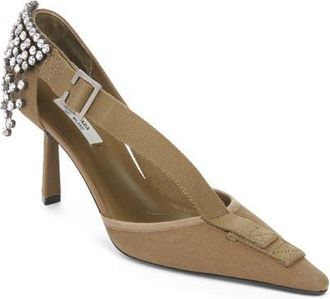 Prada Crystalized Heel Pump in Militare at Nordstrom, Size 8.5Us