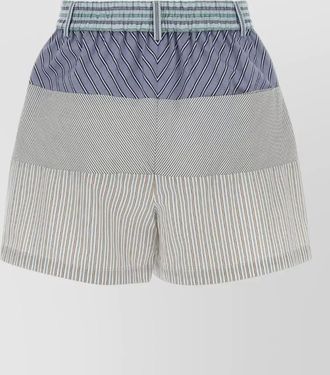 Moschino embroidered poplin shorts button detail stripes
