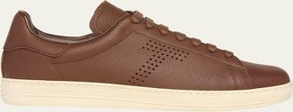 Tom Ford Mens Warwick Soft Grain Leather Sneakers