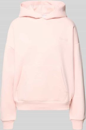 Review Hoodie mit Logo-Print und K&auml;nguru-Tasche in Rose, Gr&ouml;&szlig;e XL