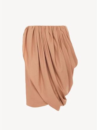 Chlo&eacute; Draped Pleated Skirt - Dames - Korte rokken - Beige - XS - Katoen - Rokken
