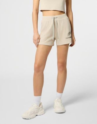 Plein Sport Ribbed Loose Fit Shorts Scratch Women in Offwhite at Nordstrom, Size X-Small