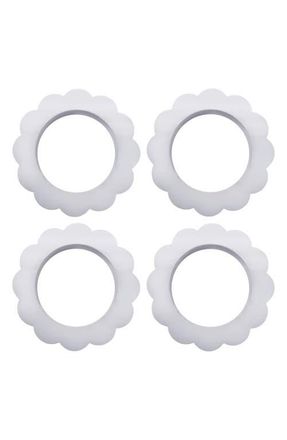 Mariposa Scallop Set of 4 Napkin Rings in White at Nordstrom