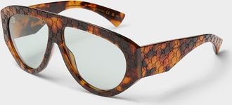 Gucci XL engraved aviator sunglasses