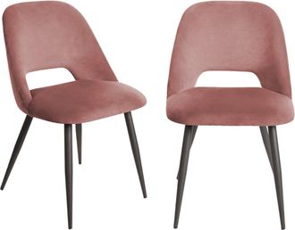 Calicosy Lote de 2 sillas de tela y patas de metal l58 cm - Rosa