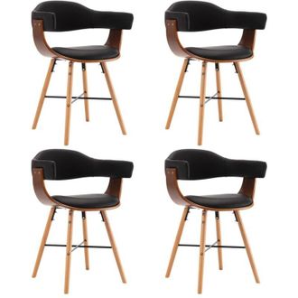 vidaXL Vidaxl - Sedie da Pranzo 4 pz Nere in Similpelle e Legno Curvato
