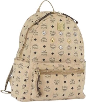 MCM Pre-owned Plastic Rugzak - Dames - Vintage Rugzakken - Beige - ONE Size - Leer - Vintage