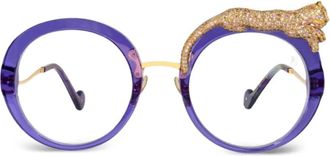 Anna-Karin Karlsson Rose et la Roue embellished-detail round-frame glasses - Purple