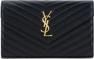 Saint Laurent Cassandre Leather Chain Wallet