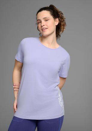 Kangaroos T-Shirt KANGAROOS, Damen, Gr. 40/42, lila (lavendel), Obermaterial: 95% Baumwolle, 5% Elasthan, figurumspielend h&uuml;ftbedeckend, Rundhals, Shirts T-Shir