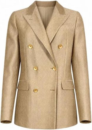 Tagliatore Parigi Double-Breasted Lurex Blazer - Dames - Blazers - Beige - XS - Jassen