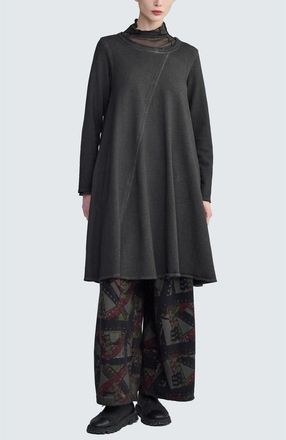 Luukaa D'Celli Fay Diagonal-Cut Jersey Dress in Misty Black at Nordstrom, Size 10