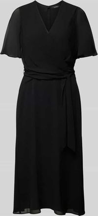 Lauren Ralph Lauren Midikleid mit Bindegürtel Modell ABEL in Black, Größe 40