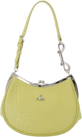 Vivienne Westwood Croc-Embossed Calfskin Shoulder Bag Yellow