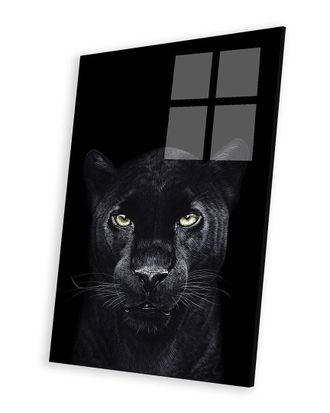 iCanvas Icanvas The Panther On Black Print On Acrylic Glass By Valeriya Korenkova