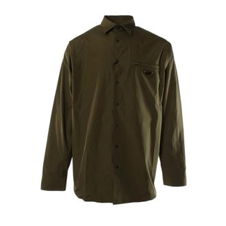 Prada Heren, Overhemden, Groen, Maat: XL Katoen