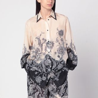 Zimmermann Camicia Rhiannon crema con stampa fantasia