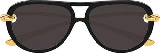 Bottega Veneta Sunglasses Bv1418 S 005 Gold/Black Women