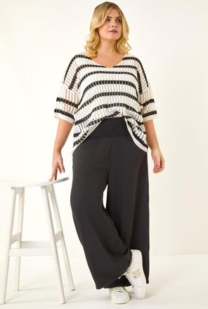 Roman Shirred Wide Leg Trouser
