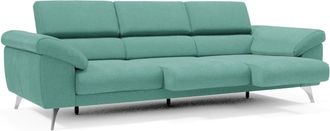 Divani.Store Sof&aacute; con 3 asientos reposabrazos con arc&oacute;n 265 cm verde aguamarina